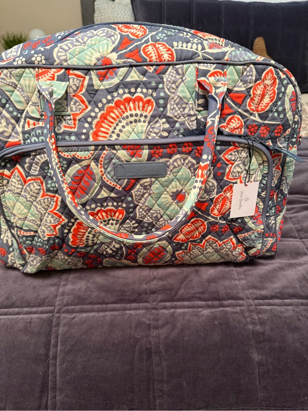 Vera Bradley Weekender Quilted Travel Bag Nomadic Floral Pattern